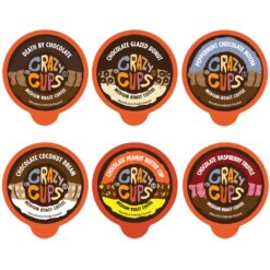 Crazy Cups Flavored Coffee Pods Variety Pack, Medium Roast Chocolate Coffee Variety Pack, Single Serve Coffee in Recyclable Coffee Pods for Keurig K cups Machines, 72 Count