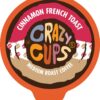 Crazy Cups Flavored Coffee Pods for Single Serve Keurig K Cups Machines, Cinnamon French Toast, Hot or Iced Coffee, Recyclable Pods (88 count, Pack of 4)