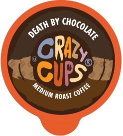 Crazy Cups Flavored Coffee for Keurig K-Cup Machines, Death By Chocolate, Hot or Iced Coffee, 80 Single Serve, Recyclable Pods