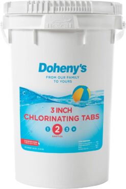Doheny's 3 Inch Stabilized Chlorine Tablets | Pro-Grade Pool Sanitizer, Long Lasting, Slow Dissolving, 99% Pure Tri-Chlor, Individually Wrapped - 50lb