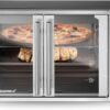 Elite Gourmet ETO2530M Double French Door Countertop Toaster Oven, Bake, Broil, Toast, Keep Warm, Fits 12" pizza, 25L capacity, Stainless Steel & Black