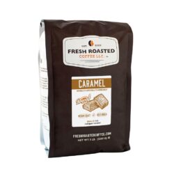 Fresh Roasted Coffee, Decaf Caramel Flavored Coffee, 5 lb (80 oz), Medium Roast, Kosher, Ground