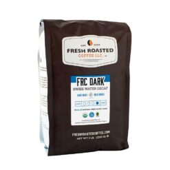Fresh Roasted Coffee, Fair Trade Organic FRC Dark Roast Water-Processed Decaf, 5 lb (80 oz), Kosher, Ground