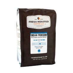 Fresh Roasted Coffee, Royal Water Decaf Indian Monsoon Malabar, 5 lb (80 oz), Med-Dark Roast, Kosher, Ground
