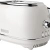 HADEN Heritage Bread Toaster - 2-Slice Wide Slot Toaster with Button Settings, Removable Crumb Tray with Bagel and Defrost Settings (Ivory)