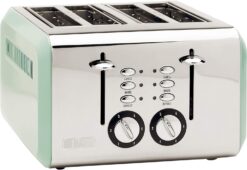 Haden 75009 COTSWOLD 4-Slice, Wide Slot Retro Toaster with Browning Control, Cancel, and Defrost Settings (Sage)