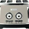 Haden DORSET, Stainless Steel Retro Toaster with Adjustable Browning Control and Cancel, Defrost and Reheat Settings (Putty, 4 Slice)
