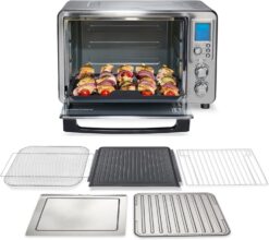 Hamilton Beach Sure Crisp Air Fryer Toaster Oven Combo & Electric Indoor Grill, 450 F Searing Temp, Bake, Broil, Toast and Pizza Functions, 88 cu. ft., 6 Slice Capacity, Stainless Steel (31395)