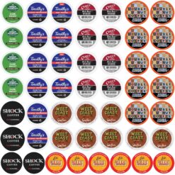 High Caffeine Coffee Pods Variety Pack - Sample The Strongest Coffee From the Top Brands with Our Extra Caffeine Sampler of 50 Coffee Pods Compatible with Keurig K Cup Coffee Makers