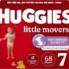 Huggies Size 7 Diapers, Little Movers Baby Diapers, Size 7 (41+ lbs), 68 Count