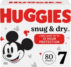 Huggies Size 7 Diapers, Snug & Dry Baby Diapers, Size 7 (41+ lbs), 80 Count