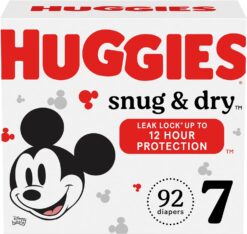 Huggies Size 7 Diapers, Snug & Dry Baby Diapers, Size 7 (41+ lbs), 92 Ct (2 Packs of 46), Packaging May Vary