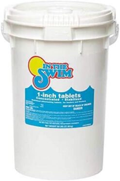 In The Swim 1 Inch Stabilized Chlorine Tablets for Sanitizing Swimming Pools - Fast Dissolving - 90% Available Chlorine - Tri-Chlor - 50 Pounds