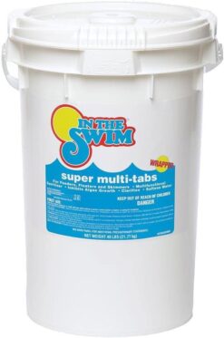 In The Swim 3 inch 5-in-1 Super Multi-Tabs – Swimming Pool Sanitizer – Chlorine - Algaecide - Stabilizer - Clarifier - 48 Pounds