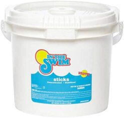 In The Swim 4 Inch Chlorine Sticks for Sanitizing Swimming Pools - Individually Wrapped, Slow Dissolving, Stabilized Chlorine Sanitizer - 90% Available Chlorine, 99% Trichlor - 10 Pounds
