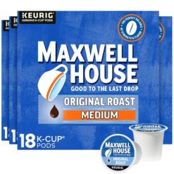 Maxwell House Original Roast Medium Roast K-Cup® Coffee Pods 72 Total, Pack of 4 (18 in each pack)