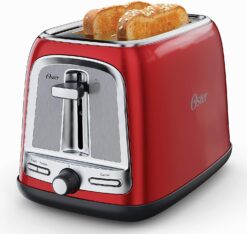 Oster 2-Slice Toaster with Advanced Toast Technology, Candy Apple Red