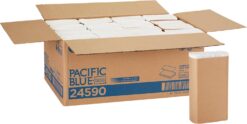 Pacific Blue Basic Recycled Multifold Paper Towels (Previously branded Envision) by GP PRO (Georgia-Pacific), White, 24590, 250 Towels Per Pack, 16 Packs Per Case (4000 Total), 9.20