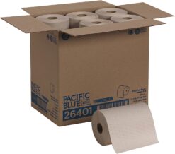 Pacific Blue Basic Recycled Paper Towel Roll (Previously Branded Envision) by GP PRO (Georgia-Pacific), Brown, 26401, 350 Feet Per Roll, 12 Rolls Per Case