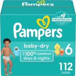Pampers Baby Dry Diapers - Size 6, 112 Count, Absorbent Disposable Diapers