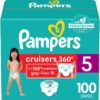 Pampers Cruisers 360 Diapers - Size 5, 100 Count, Pull-On Disposable Baby Diapers, Gap-Free Fit