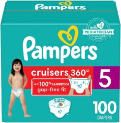 Pampers Cruisers 360 Diapers - Size 5, 100 Count, Pull-On Disposable Baby Diapers, Gap-Free Fit