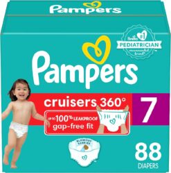 Pampers Cruisers 360 Diapers - Size 7, One Month Supply (88 Count), Pull-On Disposable Baby Diapers, Gap-Free Fit