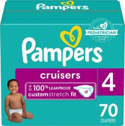 Pampers Cruisers Diapers - Size 4, 70 Count, Disposable Active Baby Diapers with Custom Stretch