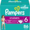 Pampers Cruisers Diapers - Size 6, 86 Count, Disposable Active Baby Diapers with Custom Stretch