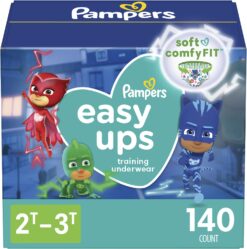 Pampers Easy Ups Boys & Girls Potty Training Pants - Size 2T-3T, One Month Supply (140 Count), Training Underwear (Packaging May Vary)