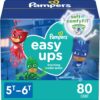 Pampers Easy Ups Boys & Girls Potty Training Pants - Size 5T-6T, 80 Count, Training Underwear (Packaging May Vary)