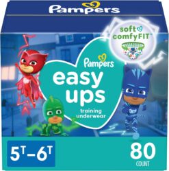 Pampers Easy Ups Boys & Girls Potty Training Pants - Size 5T-6T, 80 Count, Training Underwear (Packaging May Vary)