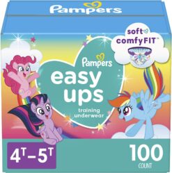 Pampers Easy Ups Girls & Boys Potty Training Pants - Size 4T-5T, 100 Count, My Little Pony Training Underwear
