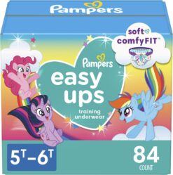 Pampers Easy Ups Girls & Boys Potty Training Pants - Size 5T-6T, One Month Supply (84 Count), Training Underwear