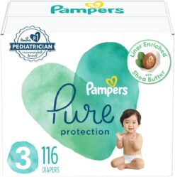 Pampers Pure Protection Diapers - Size 3, 116 Count, Hypoallergenic Premium Disposable Baby Diapers