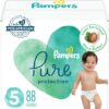 Pampers Pure Protection Diapers - Size 5, 88 Count, Hypoallergenic Premium Disposable Baby Diapers
