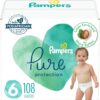 Pampers Pure Protection Diapers - Size 6, One Month Supply (108 Count), Hypoallergenic Premium Disposable Baby Diapers