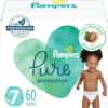 Pampers Pure Protection Diapers - Size 7, 60 Count, Hypoallergenic Premium Disposable Baby Diapers