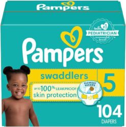 Pampers Swaddlers Diapers - Size 5, 104 Count, Ultra Soft Disposable Baby Diapers