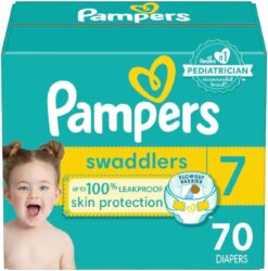 Pampers Swaddlers Diapers - Size 7, 70 Count, Ultra Soft Disposable Baby Diapers