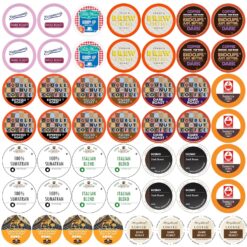 Perfect Samplers Dark Roast and Flavors Single Serve Coffee Pods for Keurig K Cup Machines, Bold Lover's Select, 50 Count