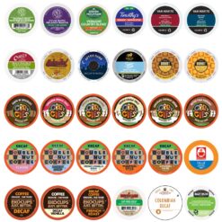 Perfect Samplers Decaf Flavored Coffee Pods Variety Pack Sampler Assorted Single Serve Mix of Decaffeinated Coffee Capsules Compatible with Keurig K Cups Brewers, 60 Count