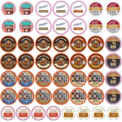 Perfect Samplers Flavored Coffee Variety Pack, Flavored Coffee Pods (Including Caramel Macchiato, Texas Pecan, & More) Single Serve Coffee for Keurig K Cups Machines, 50 Count