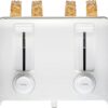 Proctor Silex 4 Slice Toaster with Extra Wide Slots for Bagels, Cool-Touch Walls, Shade Selector, Toast Boost, Auto Shut-off and Cancel Button, White (24214PS)