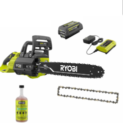 RYOBI RY40550-CMB1 40V HP Brushless 16 in. Battery Chainsaw w Extra Chain, Biodegradable Bar & Chain Oil, 4.0 Ah Battery & Charger