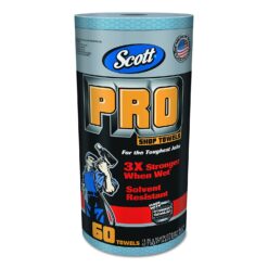 Scott Shop Towels Heavy Duty (32992), Blue Shop Towels for Solvents & Heavy-Duty Jobs, 60 Sheets / Roll, ( Pack Of 12 Rolls )