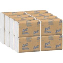 Scott Single Fold Paper Towels (01700), Affordable Towel Paper, White, 250 Towels / Clip, 16 Clips / Case