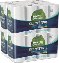 Seventh Generation Paper Towels, 100% Recycled Paper, 2-ply, 8 Count (Pack of 4)