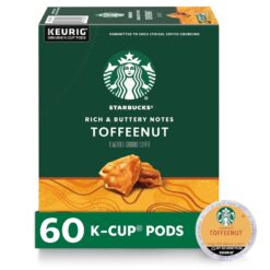 Starbucks Medium Roast K-Cup Coffee Pods — Toffeenut for Keurig Brewers — 10 Count (Pack of 6)