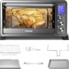 TOSHIBA AC25CEW-BS Large 6-Slice Convection Toaster Oven Countertop, 10-In-One with Toast, Pizza and Rotisserie, 1500W, Black Stainless Steel, Includes 6 Accessories
